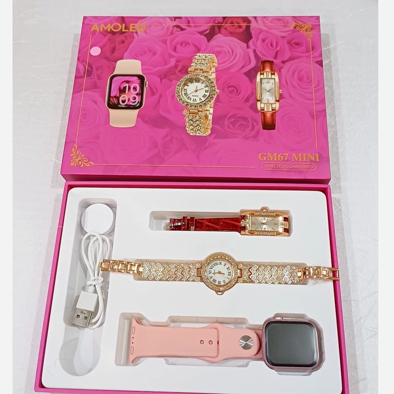 پک هدیه ساعت هوشمند Amoled مدل GM67 MINI