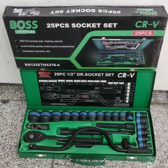 جعبه بکس فشار قوی صنعتی باس مدل 25PCS مجموعه 25 عددی