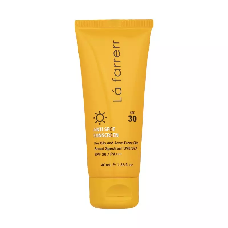 کرم ضد آفتاب و ضد لک بی رنگ لافارر Spf30 مناسب پوست های چرب 40ml
