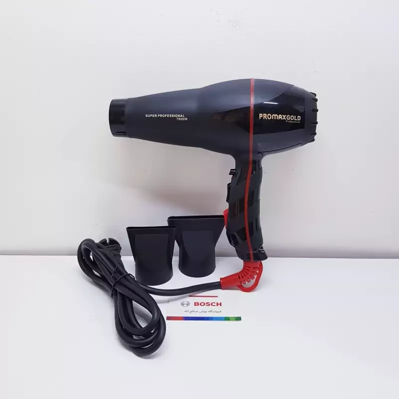 سشوار پرومکس گلد اصلی پروفشنال حک شده 7000 وات مدل LUXE AIR 7 به همراه 10 عدد شانه و دو سری ارسال رایگان