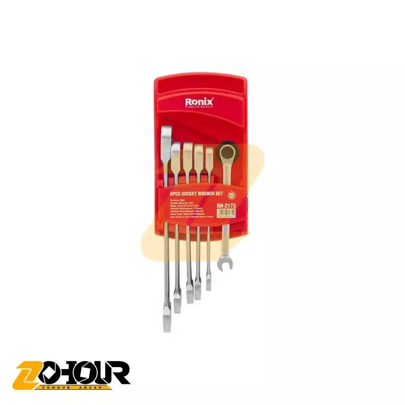 ست آچار جغجغه 6 عددی دسته ثابت رونیکس مدل Ronix RH-2173