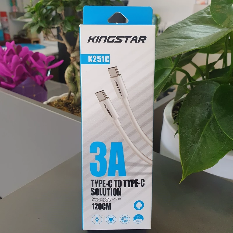 کابل شارژ تایپ سی به تایپ سی KINGSTAR مدل K251C طول 120 سانت