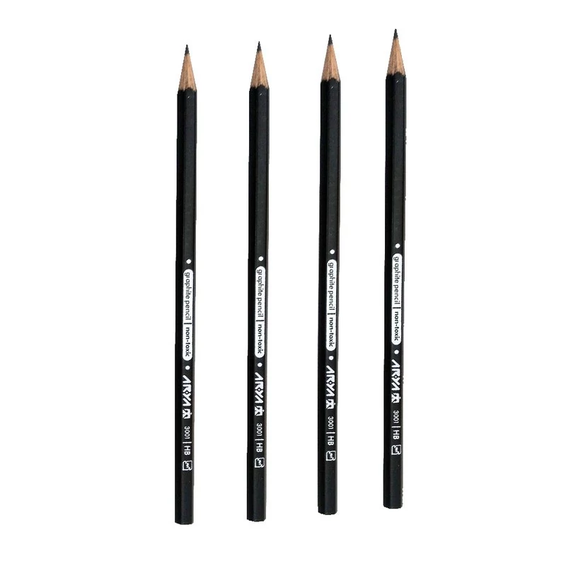 مداد مشکی آریا مدل Graphite-hb کد 103982 بسته 4 عددی