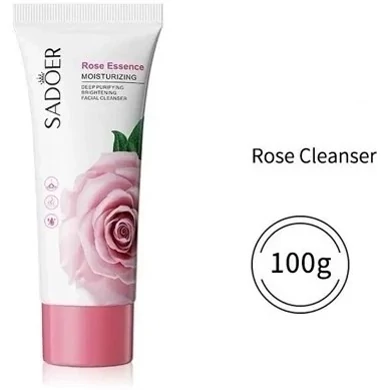 فوم شستشوی صورت روشن کننده سادور مدل گل رز وزن 100 گرم