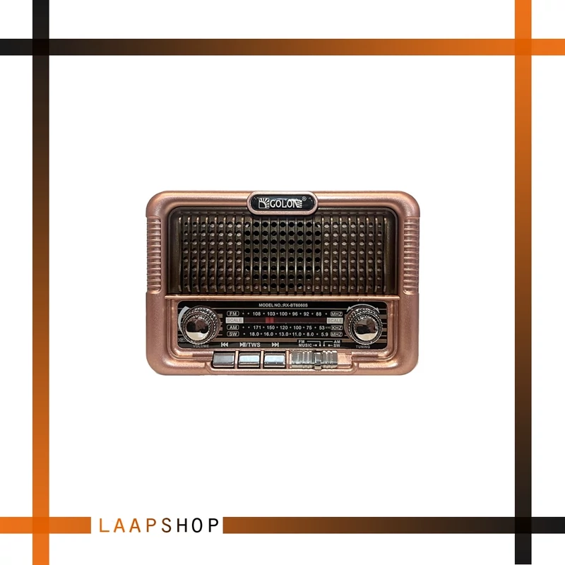 رادیو بلوتوثی گولون مدل RX-BT6060S - بلوتوث دار- پنل خورشیدی - فلش خور 