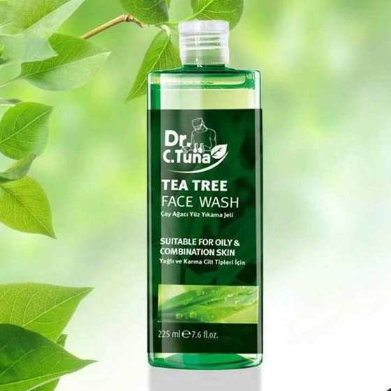 ژل شستشوی صورت عصاره درخت چای فارماسی تی تری دکتر سی تونا طرح قدیم مناسب پوست چرب و مختلط ضدجدش حجم 225 میل