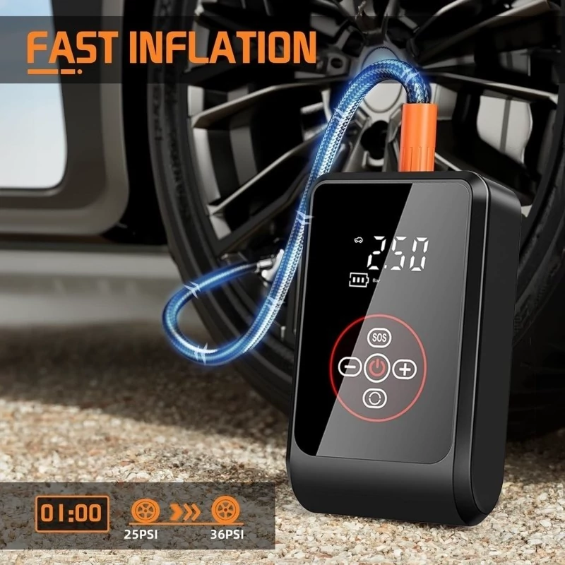 پمپ باد شارژی قابل حمل خودرو  120 وات