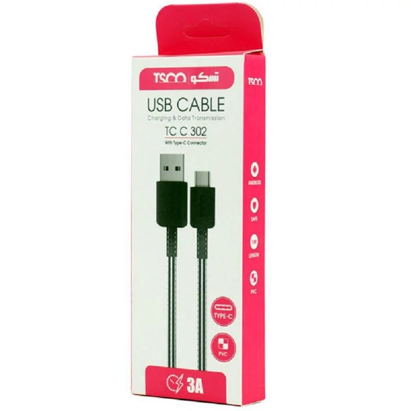 کابل شارژ  تایپ C تسکو مدل TCC 302