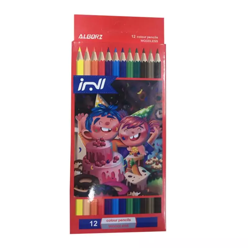 مداد رنگی 12 رنگ البرز مدل Woodless کد G12مدل 1