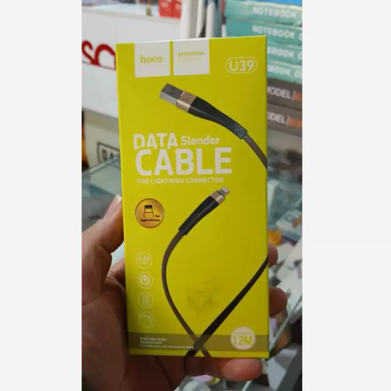 کابل شارژ ایفون هوکو مدل U39 طول 1.2 متر