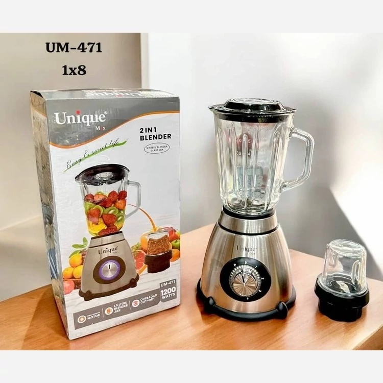آسیاب و مخلوط کن یونیک مکس وارداتی دوکاره 1200 وات مدل UM471