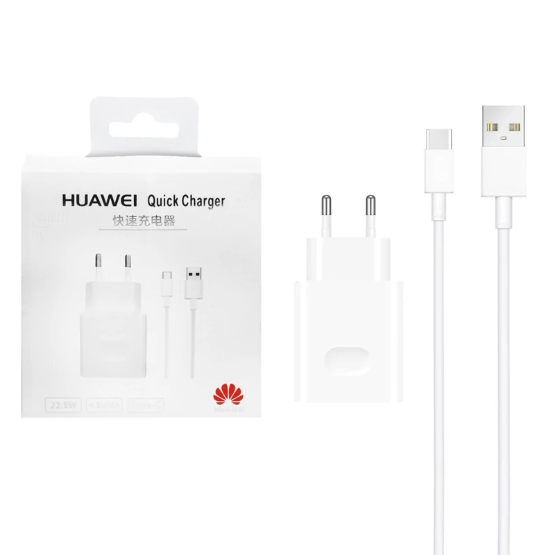 شارژر دیواری فست تک پورت 40 وات HUAWEI مدل HW-050450W00 به همراه کابل شارژ Type-C