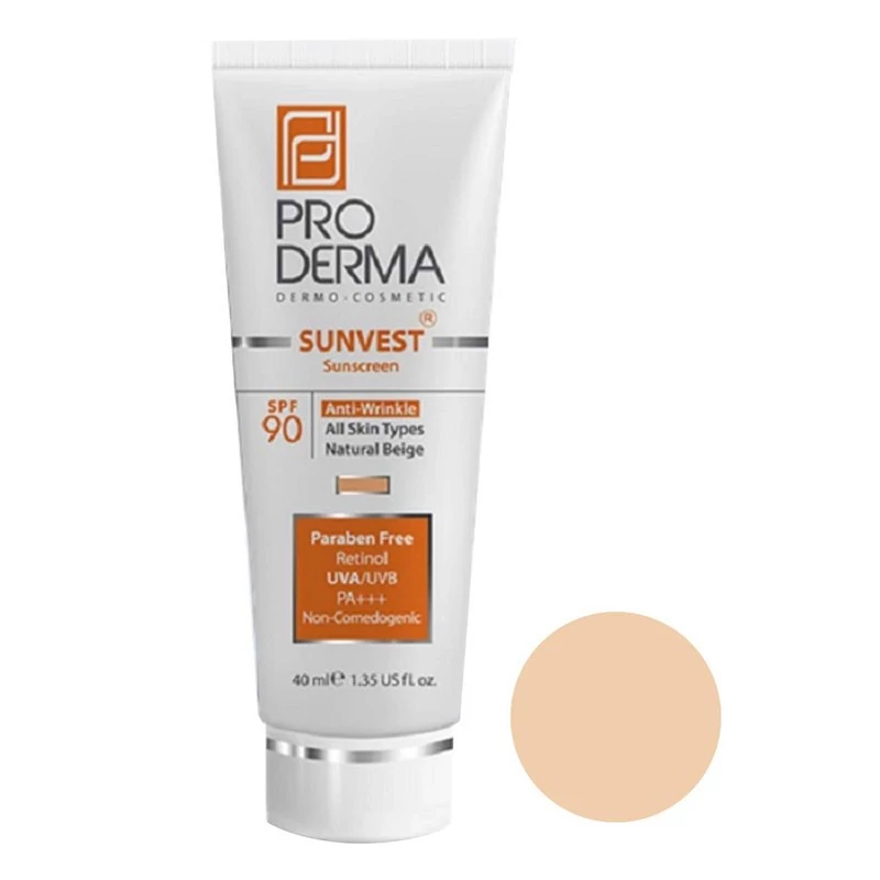 کرم ضدآفتاب رنگی پرودرما مدل Sunvest، حجم 40 میلی‌لیتر