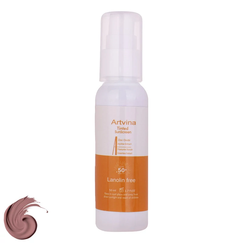 کرم ضد آفتاب رنگی صورت و بدن آرت وینا SPF50 مدل COVER  PA مناسب انواع پوست حجم 50 میلیلیتر