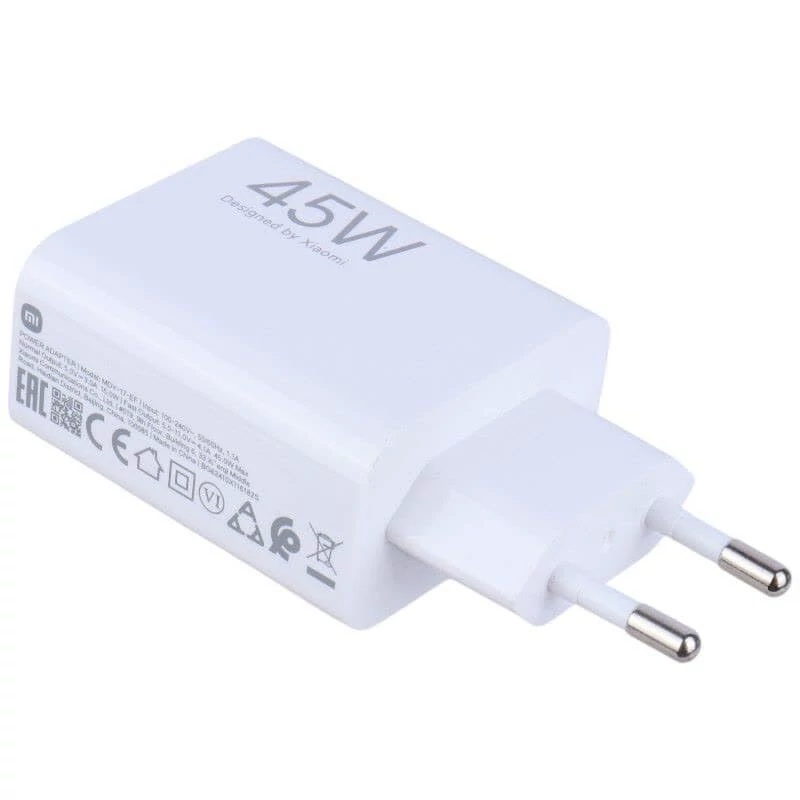 شارژر شیائومی سر کارتنی 45 وات پین ایرانی همراه با کابل 