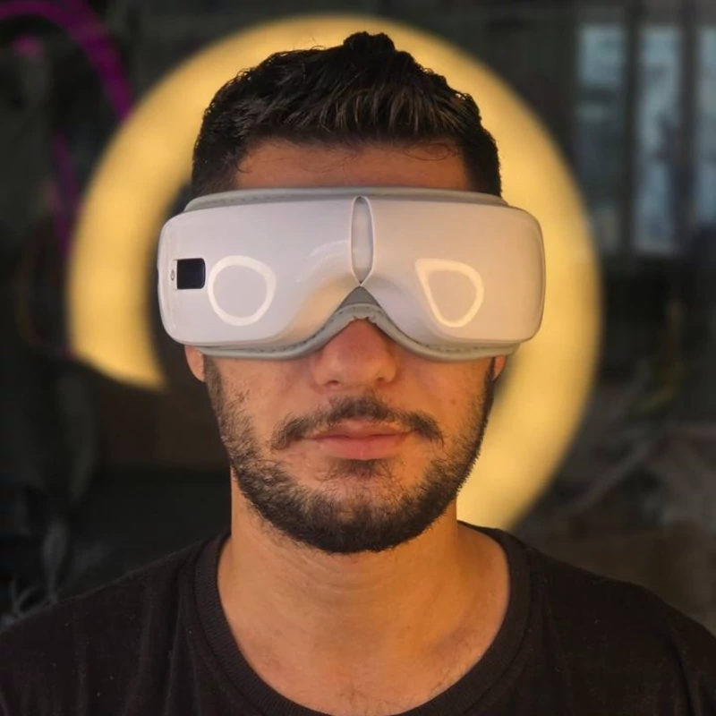 دستگاه ماساژور چشم و دور چشم مدل بادی 4کاره بلوتوزدار قابلیت پخش اهنگ بعنوان هدفون سیستم گرمایش مالش