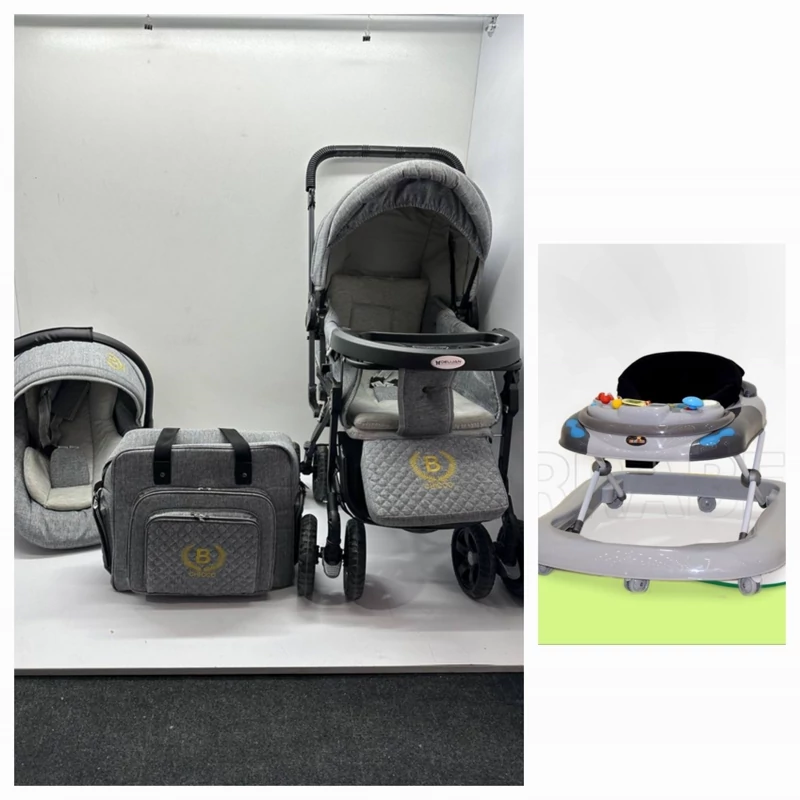 سرویس کالسکه  تشک دار چهار تکه نوزاد با اسکلت دلیجان مدل CHICCO1 شامل کالسکه کریر کیف  روروئک  