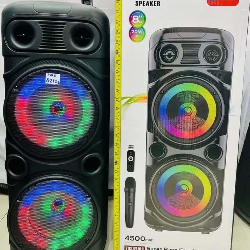 پارتی باکس و اسپیکر بلوتوثی شارژی رم خور و فلش خور میکروفن بی سیم قابل حمل