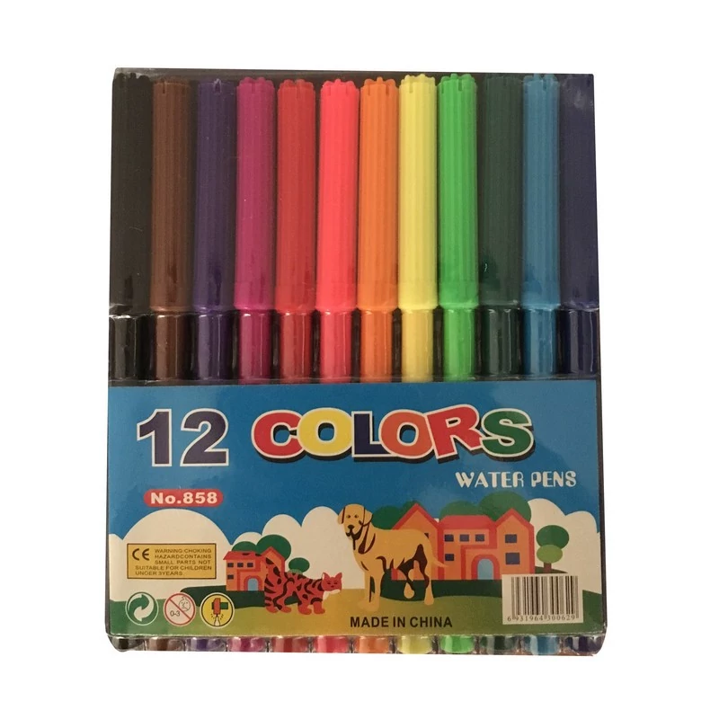 ماژیک های 12 رنگ با نوک فیبری