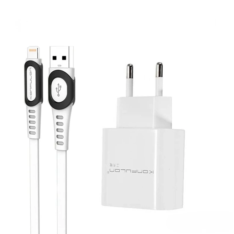 شارژر لایتینینگ فست شارژ کانفلون KONFULON مدل C27A به همراه کابل و گارانتی 