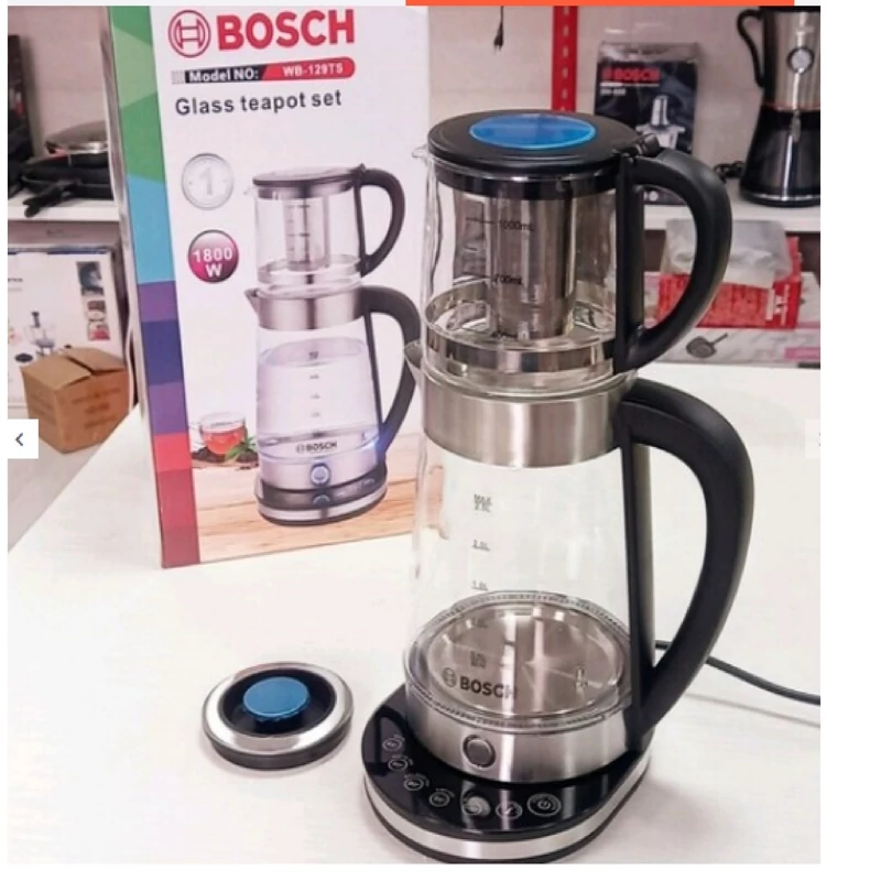 چای ساز بوش روهمی تمام لمسی دیجیتال با حالت گرم نگهدارنده کارتن سفید  کیفیت عالی 