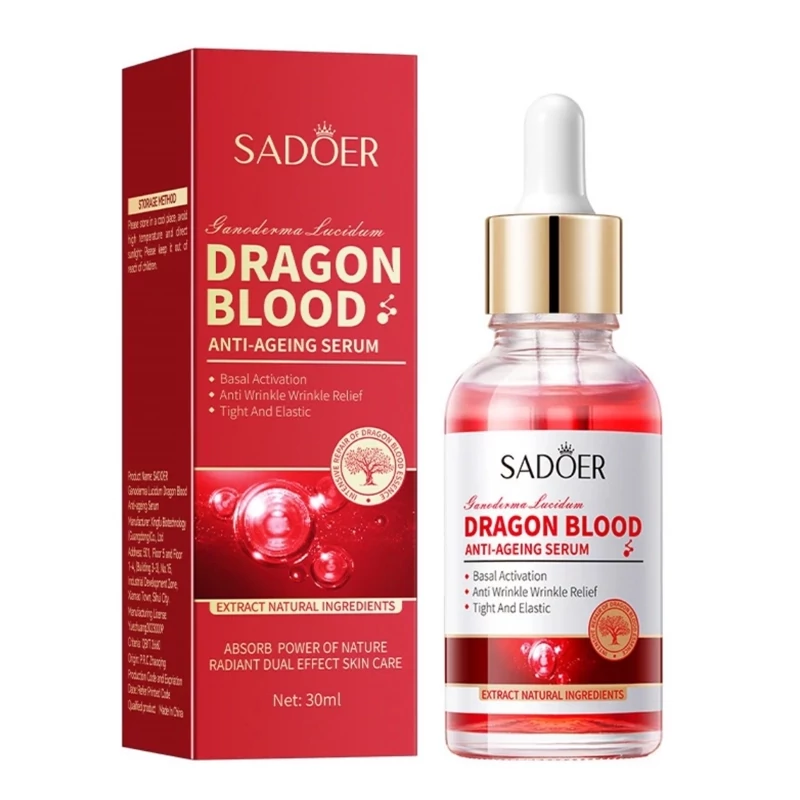 سرم خون اژدها سادور رفع چین و چروک سفت و لیفت کننده رفع لک شاداب و روشن کننده آبرسان ضدپیری افزایش استحکام و کسانی پوستب