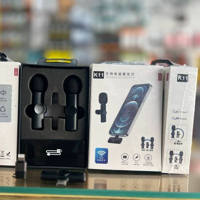 میکروفون یقه ای بیسیم مدل k11 lightning مناسب تولید محتوا و... باکیفیت و ضمانت 