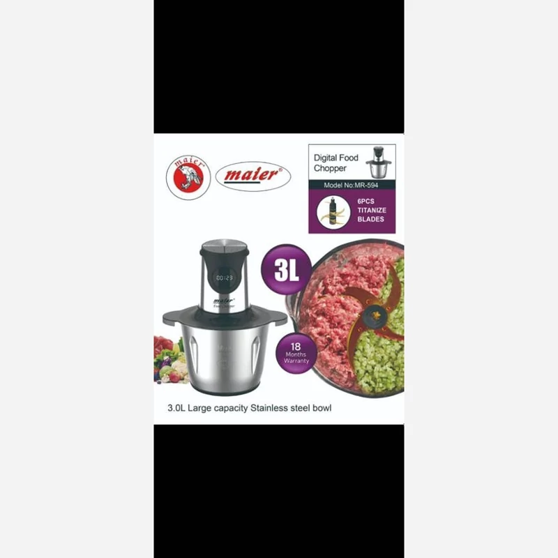 خردکن غذاساز سه لیتر مایر استیل جنس عالی 