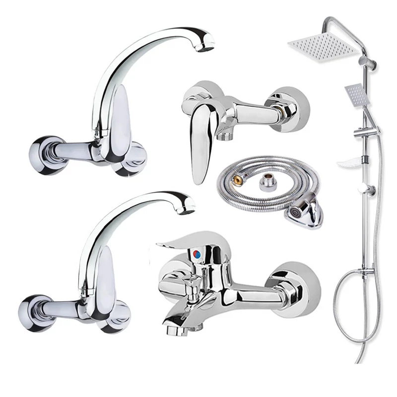 ست شیرآلات دیواری مدل اوج مجموعه 6 عددی