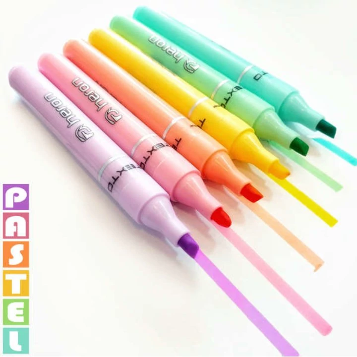 ماژیک هایلایتر پاستیلی 6رنگ هرون پلیکان(یک کیف 6رنگ)