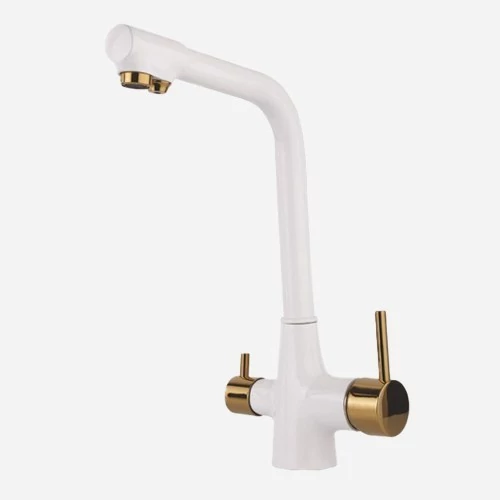 شیر ظرفشویی دو منظوره سفید طلایی مدل آوین ایران گروه