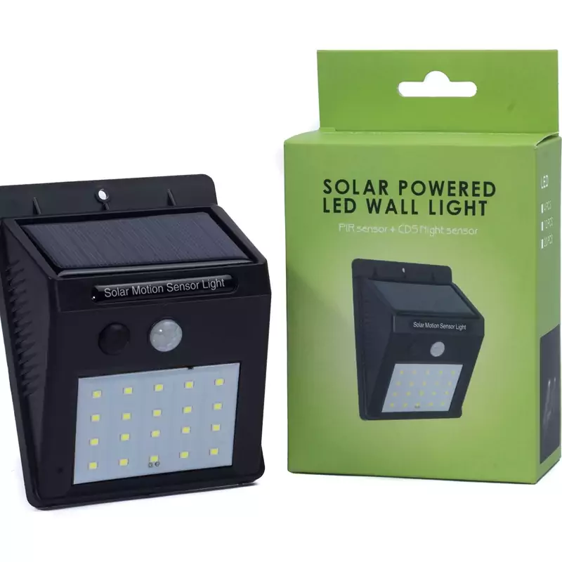 چراغ شارژی باغی COB دیواری خورشیدی به همراه سنسور PIR