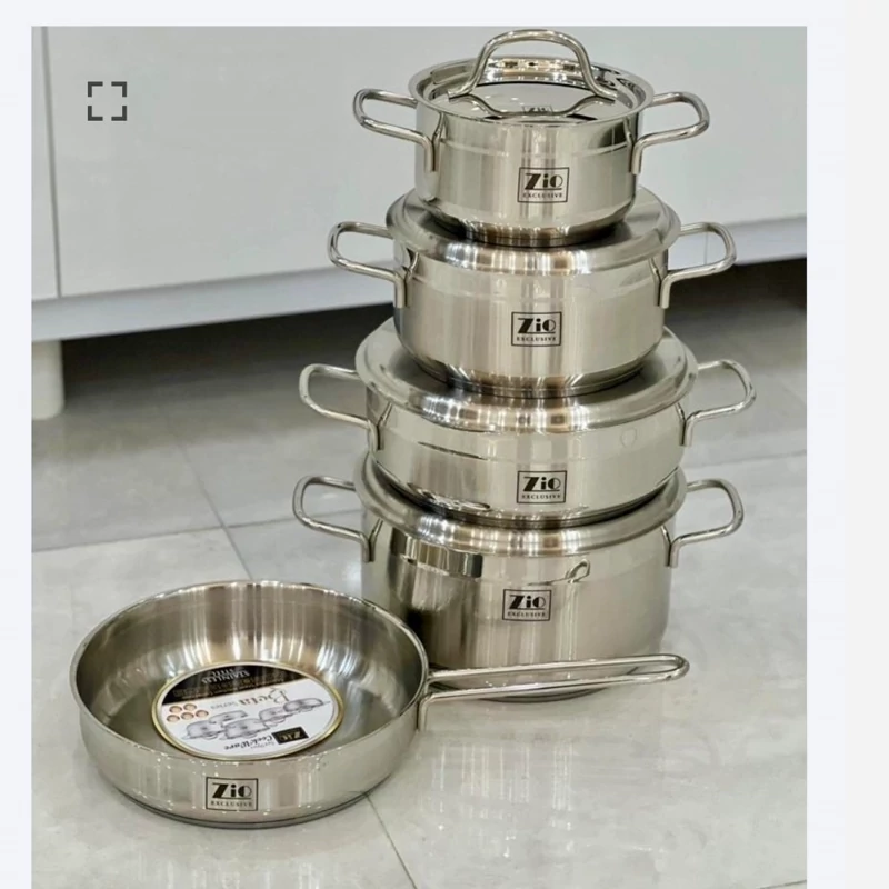 سرویس قابلمه 9 پارچه استیل زیو مدل ZCS1360 (کد2) 