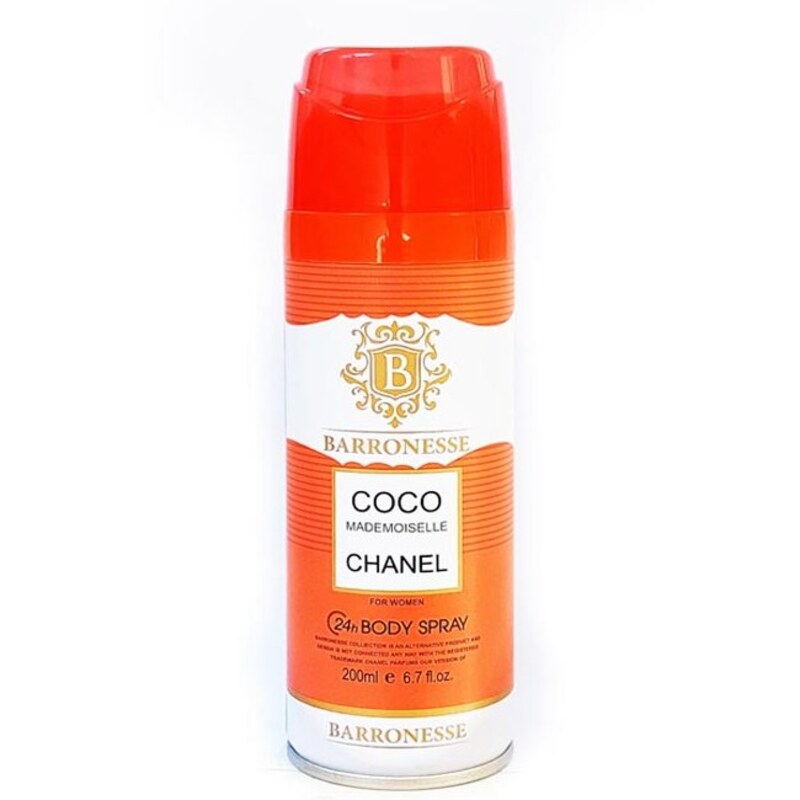 اسپری خوشبو کننده بدن زنانه بارونس مدل coco chanel حجم 200 میلی لیتر