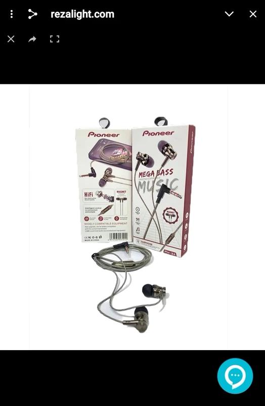 هندزفری پایونیر مدل PH-34 پشت مگنتی