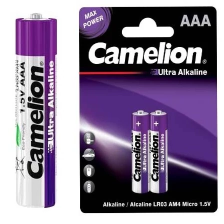 باتری نیم قلمی کملیون مدل Ultra Alkaline (بسته 2 عددی)