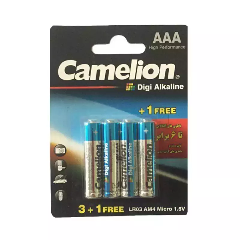 باطری نیم قلمی آلکالاین 4 عددی کملیون