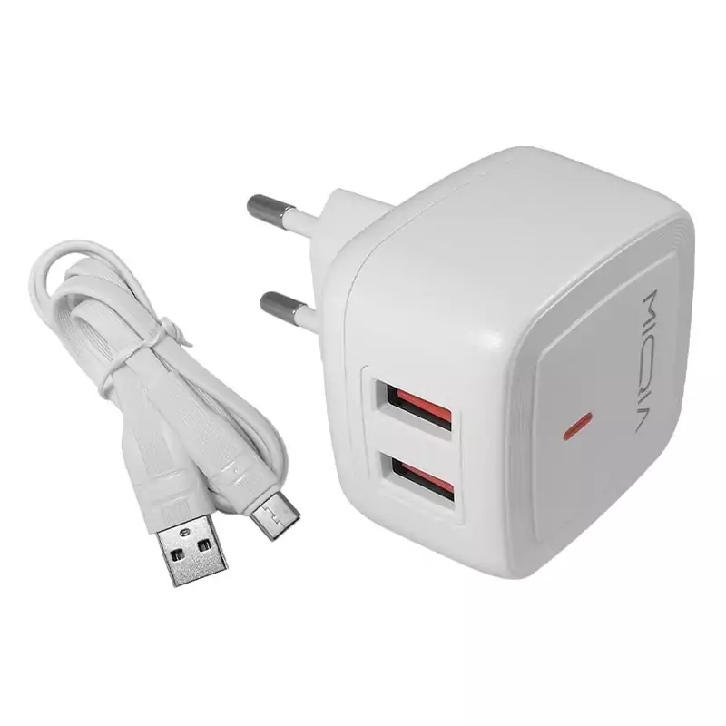 شارژر غیرفست میکیا مدل MA06 با کابل Micro USB