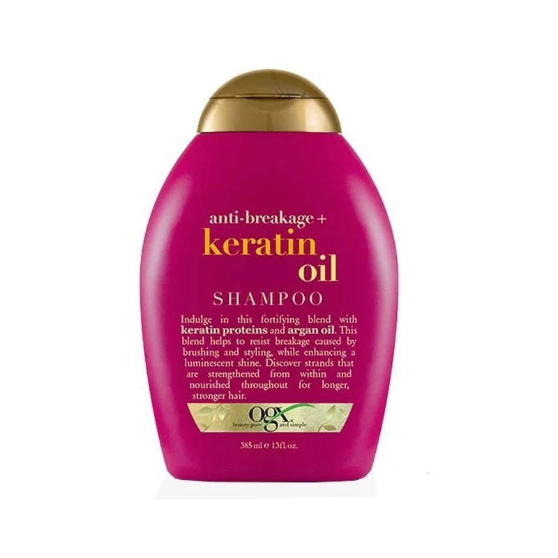 شامپو مو اوجی ایکس مدل Keratin Oil حجم 385 میلی لیتر