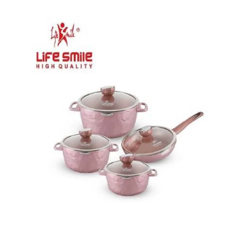 سرویس قابلمه 8 پارچه گرانیتی طرح سنگ لایف اسمایل مدل STA8

