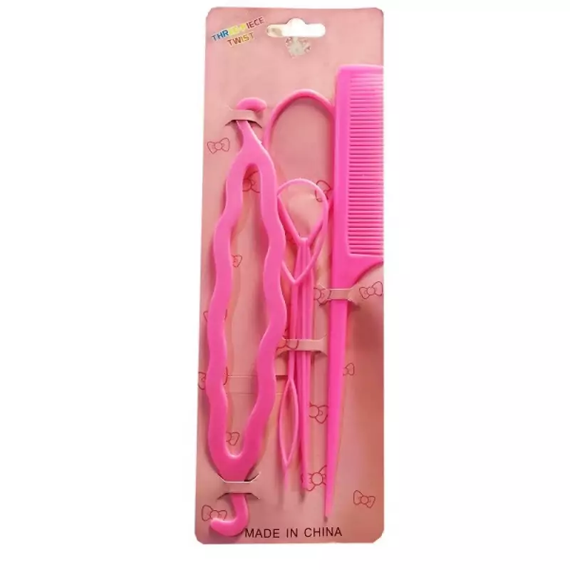 مجموعه ابزار بافت و بامتل مو مدل A5 بسته 4 عددی