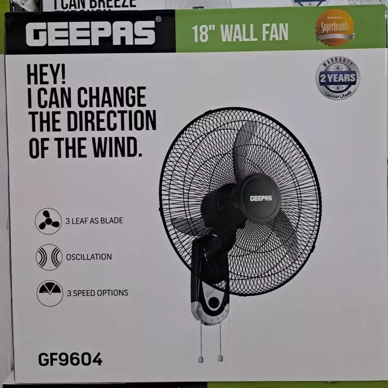 پنکه دیواری جی پاس با دوسال گارانتی

