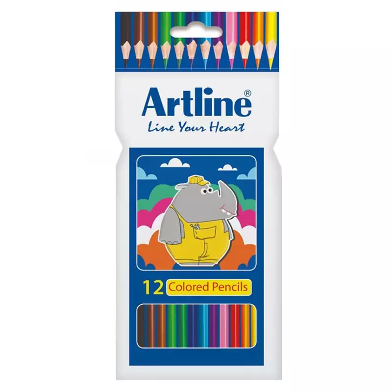 مدادرنگی12رنگ جعبه مقوایی آرت لاین کدECP12-P/IL