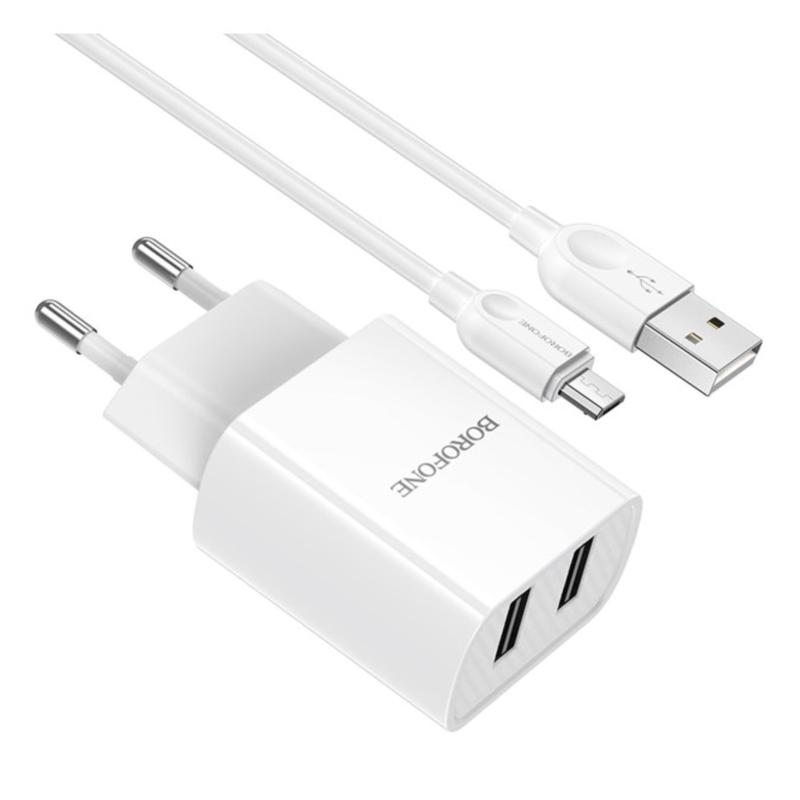 شارژر دیواری بروفون مدل BA53A به همراه کابل MICROUSB