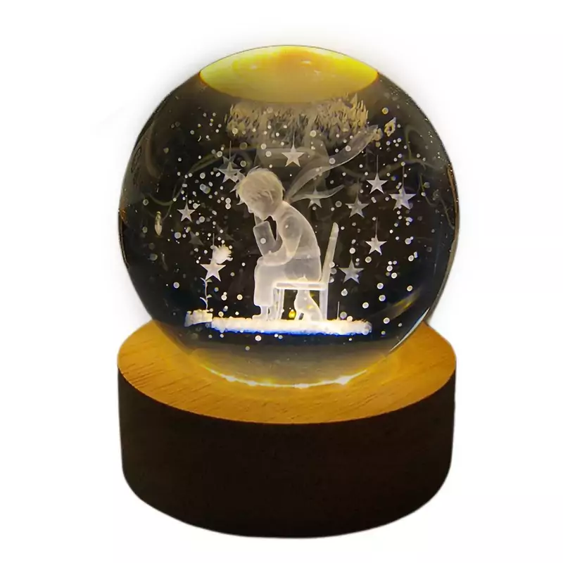 آباژور رومیزی مدل گوی کریستال طرح شازده کوچولو