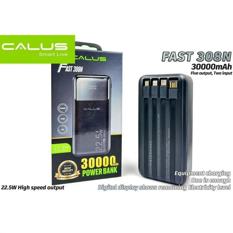 پاوربانک کالوس مدل FAST308N ظرفیت 30000 میلی آمپر ساعت 22.5W