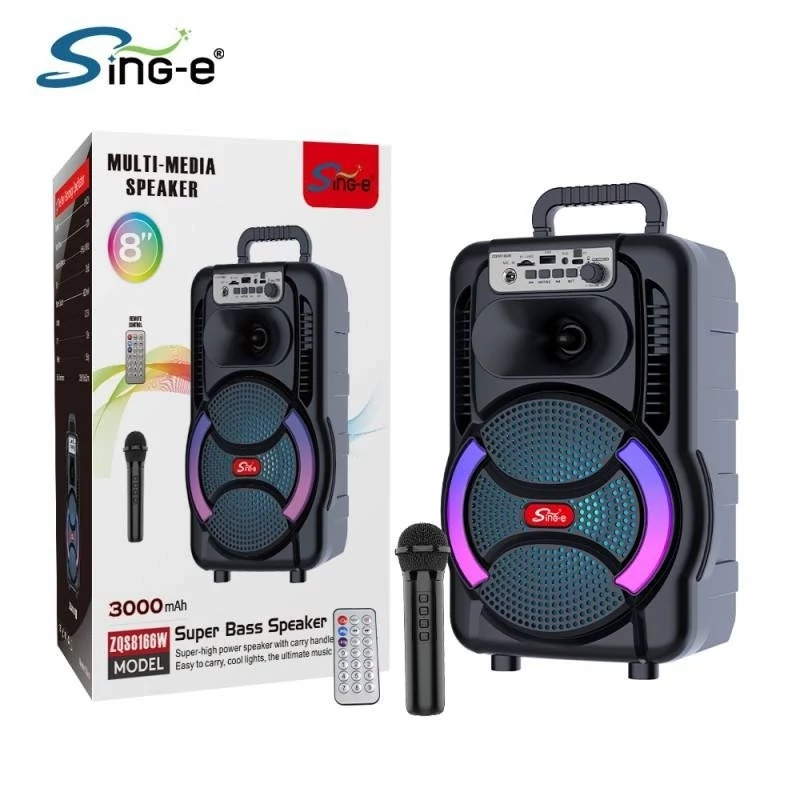 اسپیکر مدل 8166 ZQS میکروفون بیسیم کنترل دار یک ساب 8 اینچ کیفیت عالی