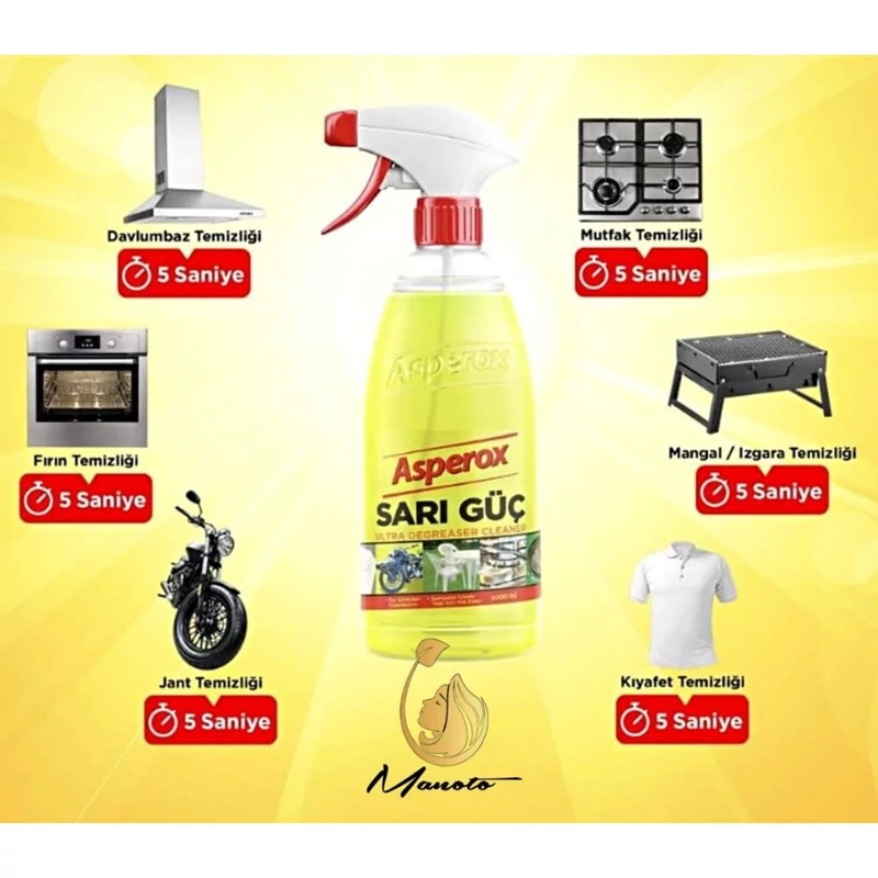 آسپروکس زرد اسپری چند منظوره پاک کننده سطوح چرب asperox اسپروکس ساری گوج