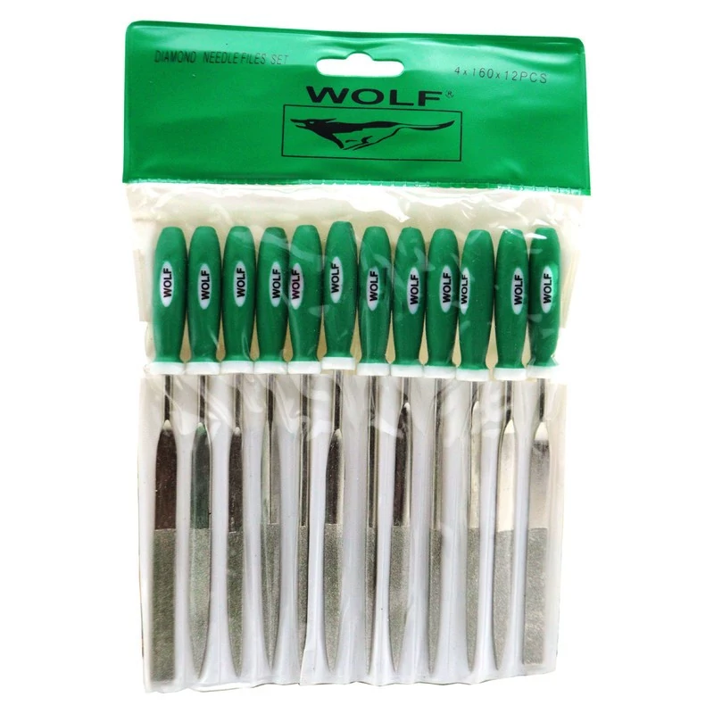 سوهان الماسه ولف مدل دم موشی کد YP-4x160MM مجموعه 12 عددی