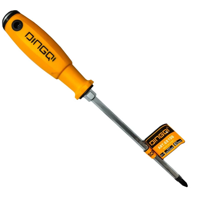 پیچ گوشتی چهار سو دینگی ضربه خور و آچار خور  سایز 6